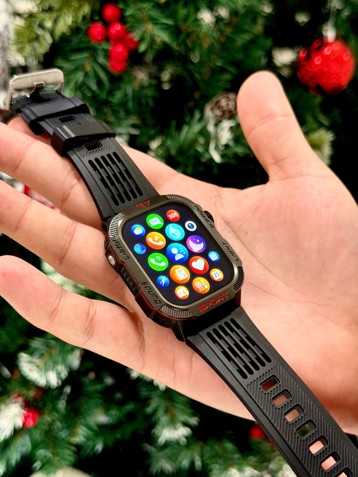 LOPEZ TIPS SMARTWATCH Ultimate Outdoor Smartwatch for Men LED Flashlight UV Money Detector